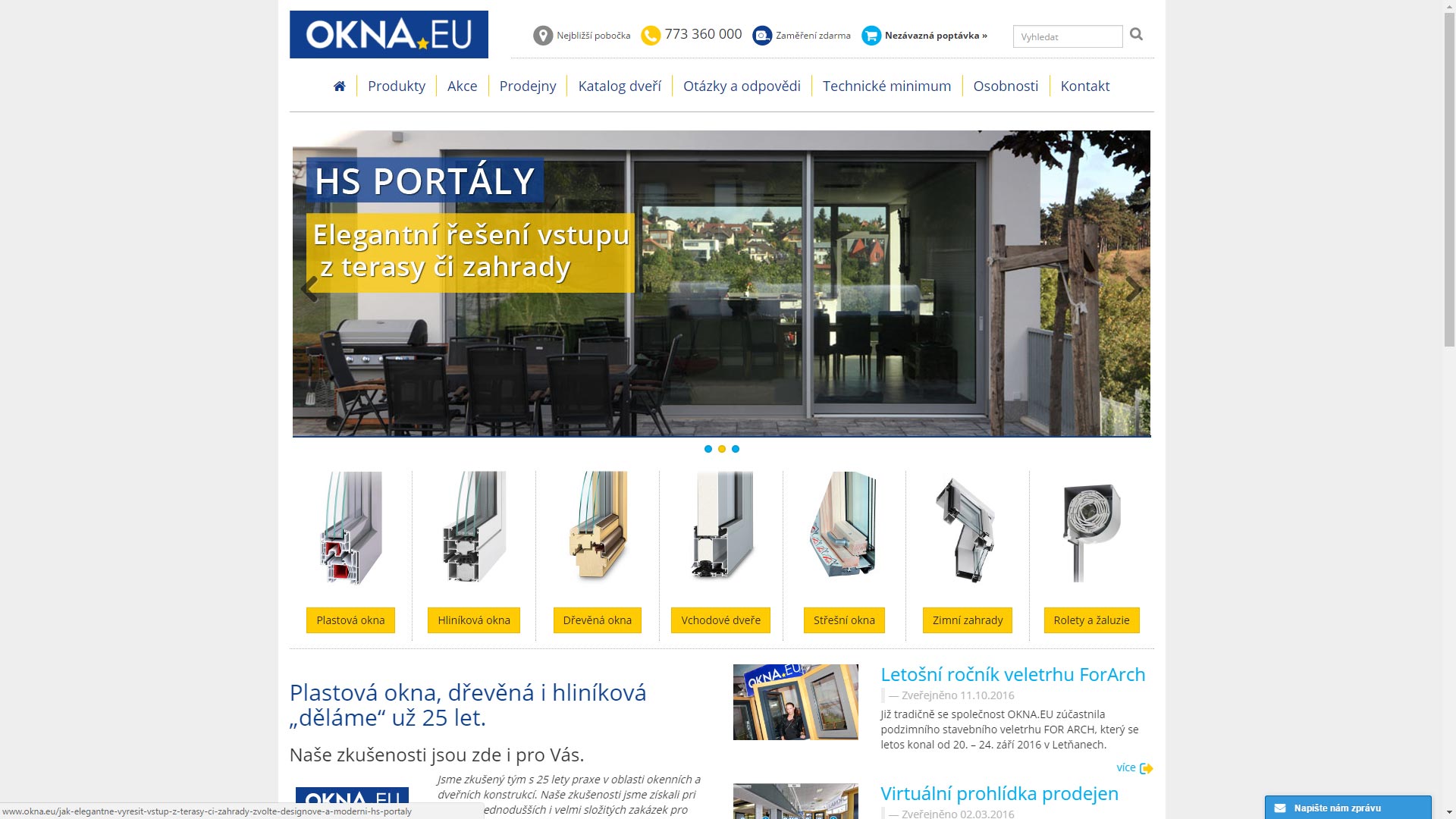 Okna.eu - web výrobce plastových oken