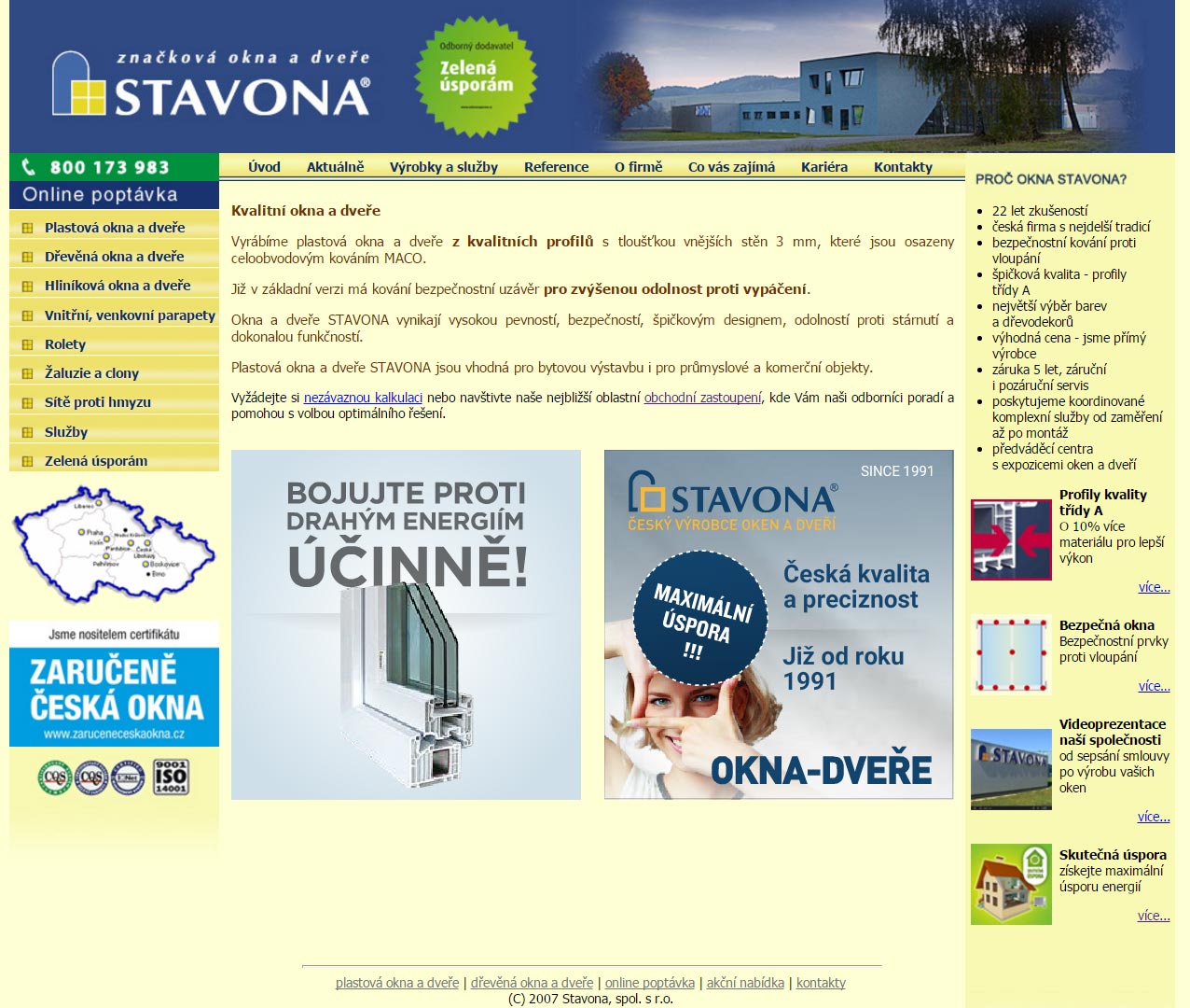 Stavona - web výrobce plastových oken